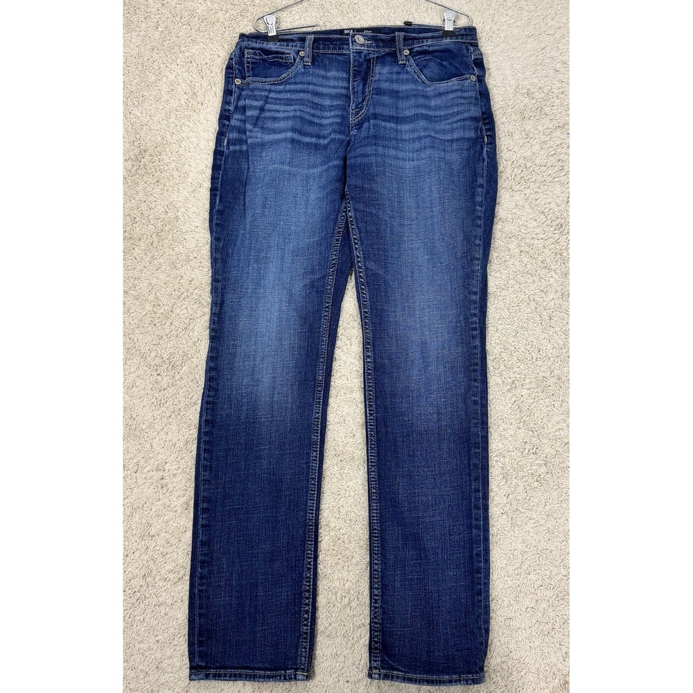 BKE Men's Ethan Straight Leg Dark Wash Jeans Sz 34x32 Whiskered Stretch Western